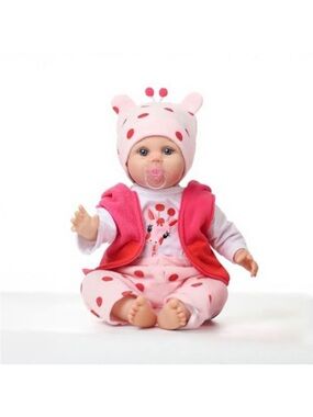 Reborn Pink Polka Dot Baby Doll with Pacifier - Kids Toys